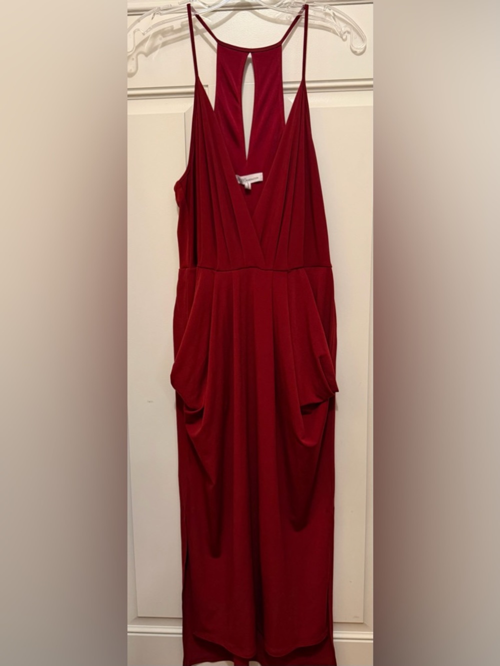 BCBGeneration Della Midi Dress in Dress a Rich Red Brick Color